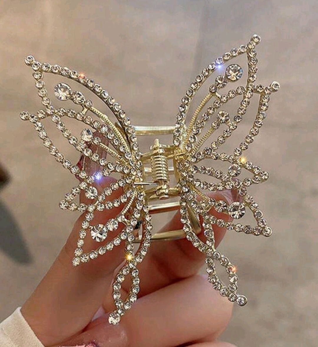 Klamra motyl z kryształkami