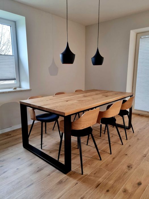 Stół Drewniany Dąb Lity Rozkładany  LOFT Loftowy LUBLIN