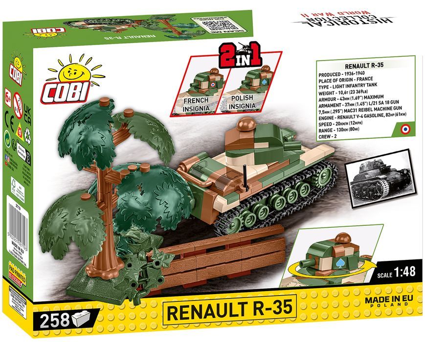 Klocki Cobi 2719 Czołg Renault R-35 Hc Ww2 258 El.