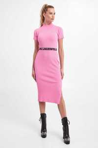 Karl Lagerfeld sukienka golfik róż pasek logo stan ideał roz.M
