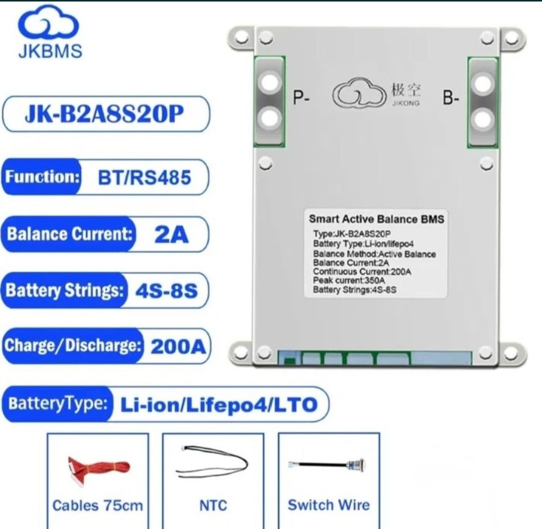 Бмс Jikong Smart BMS B2A8S20P 4S-8S