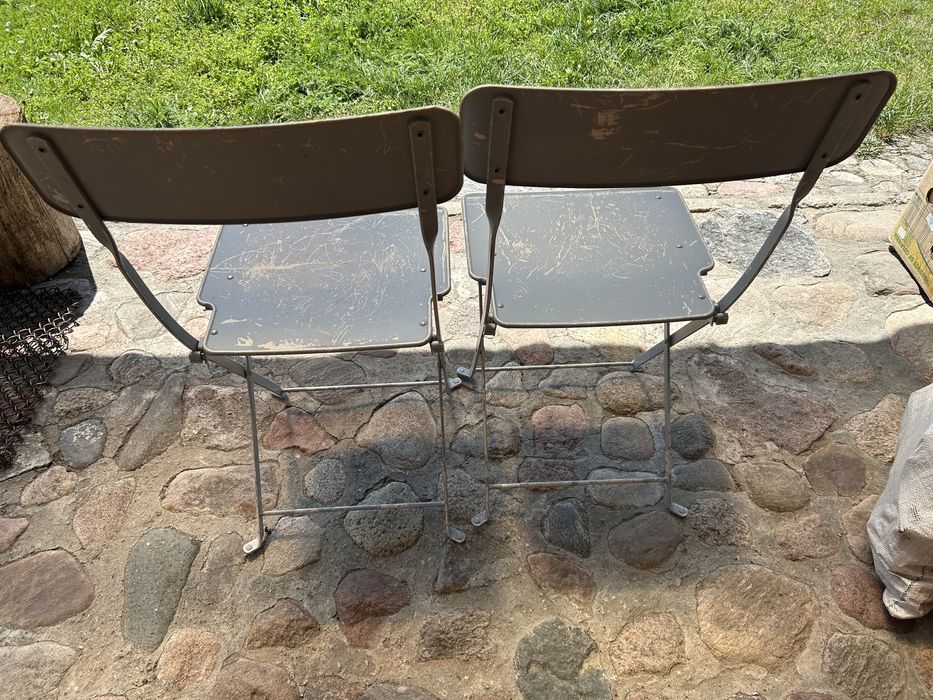 Krzesła metalowe ogrodowe składane