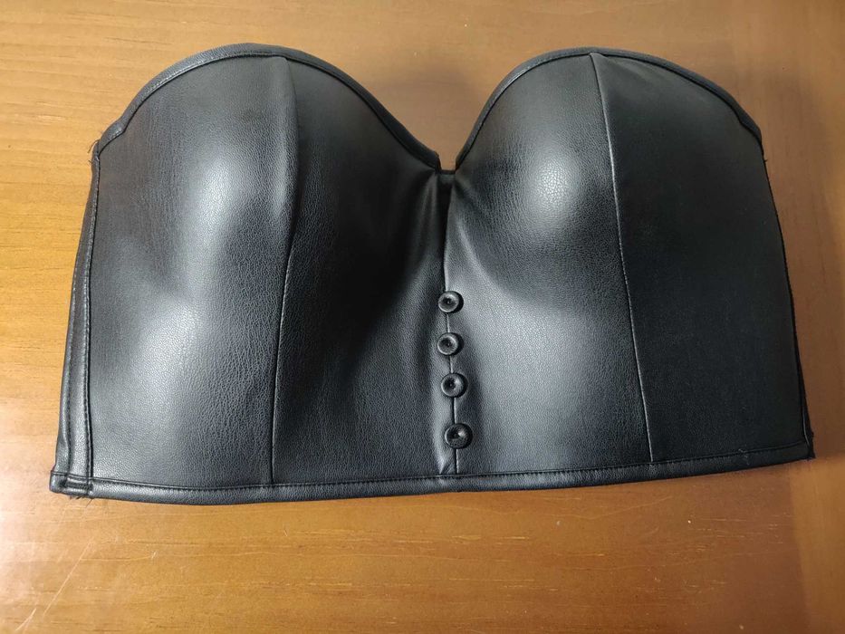 Corset Intimissimi preto em pele, tamanho S