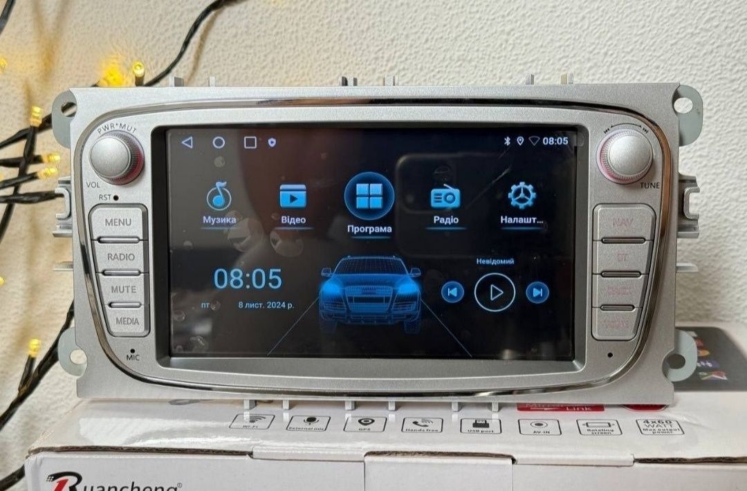 Автомагнітола 7" Ford 4/64 Android 14 Carplay+Canbus та Мікрофон