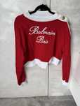 Balmain czerwona L piekna Nowa bez metki bluza
