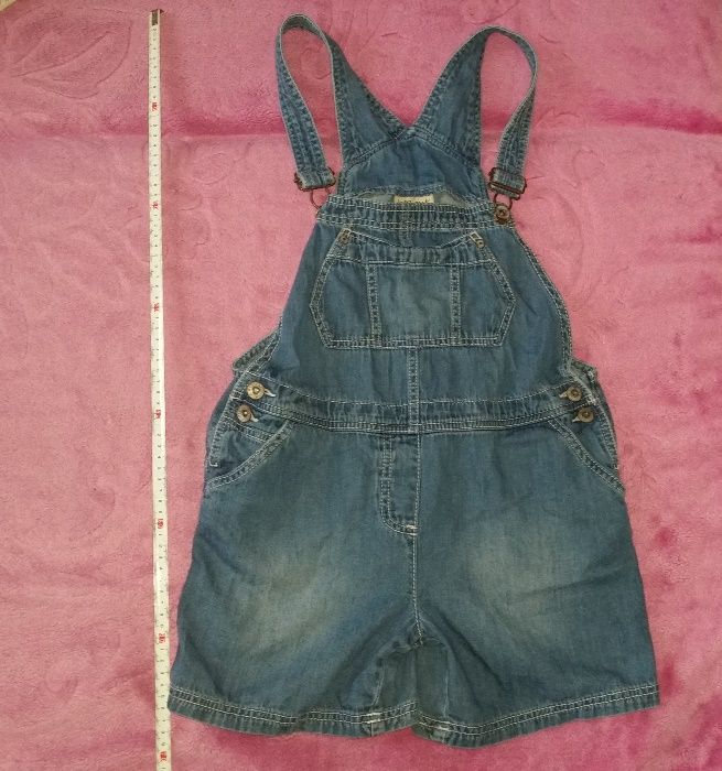OGRODNICZKI szelki JEANS dla dziewczynki NEXT - 140 cm