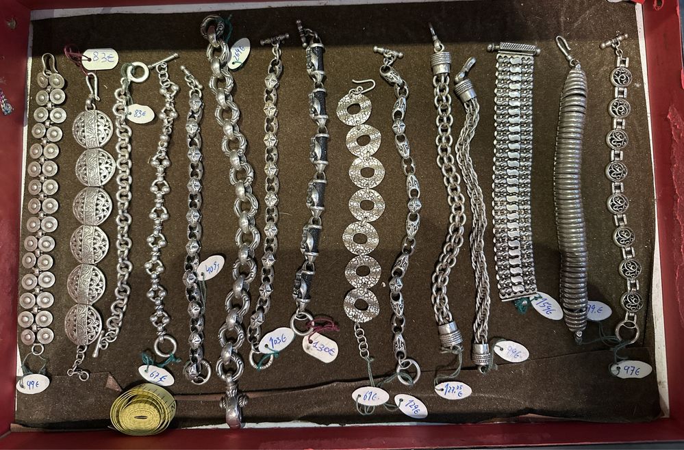 Pulseiras em prata de lei 92.5 indiana