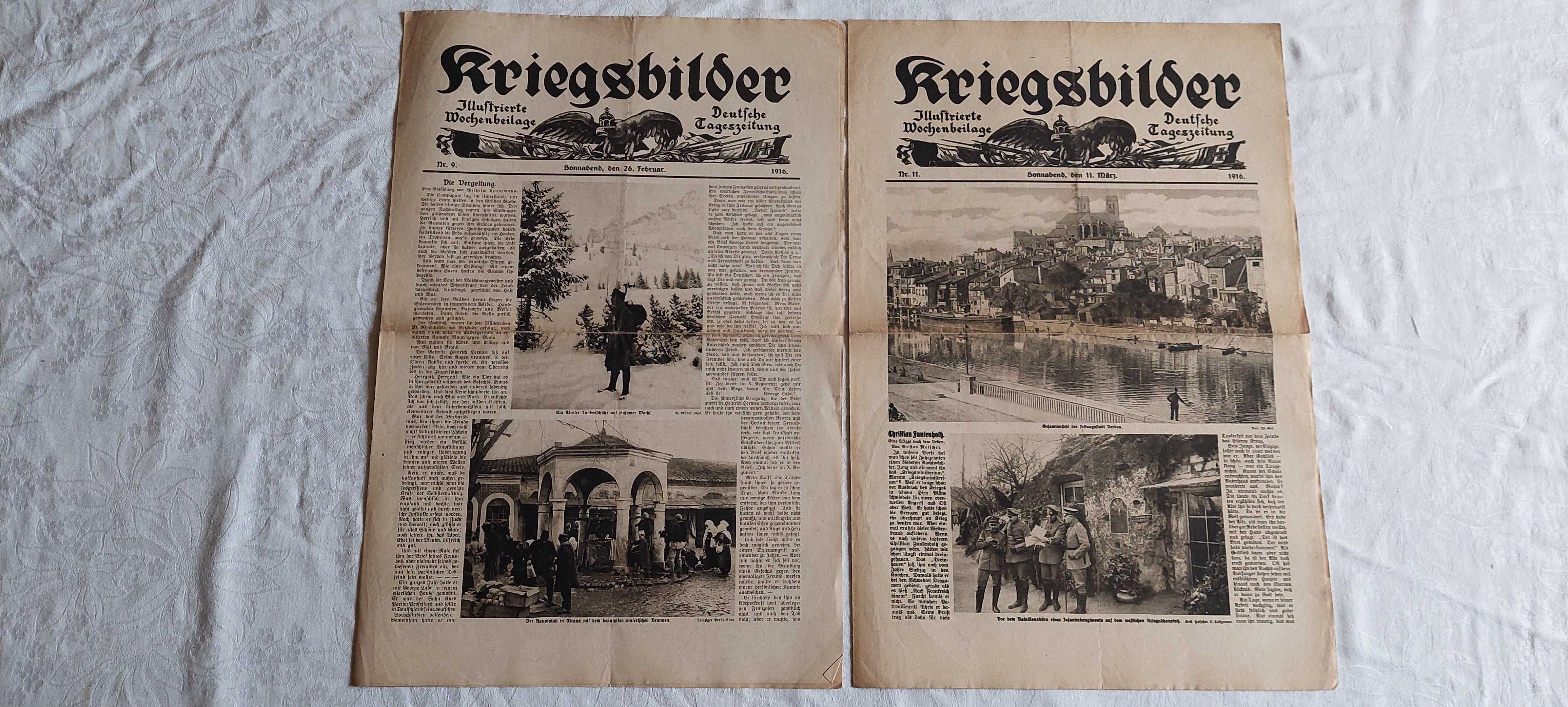 Kriegsbilder (nr 9, 11) 1916 r. - pruskie gazety wojenne