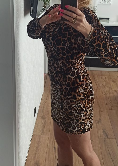 Sukienka panterka welur rozm M/L