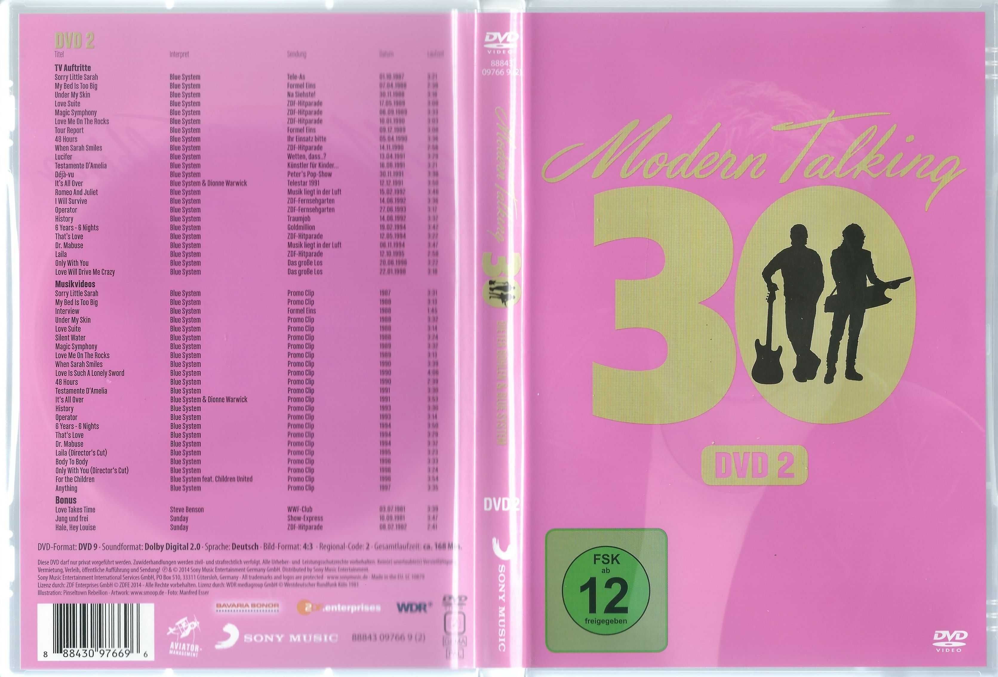 3 DVD Modern Talking – 30 (2014) (Sony Music)