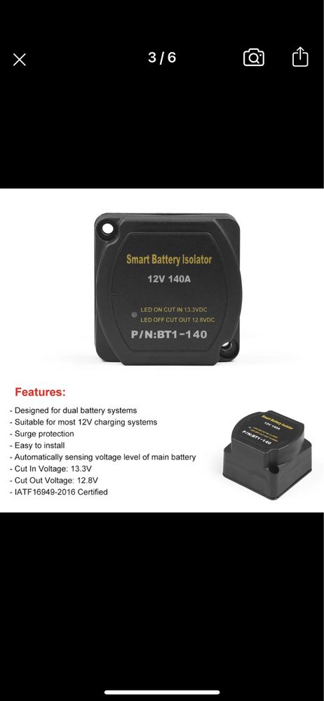 Isolador de bateria /Dual Battery Smart Isolator