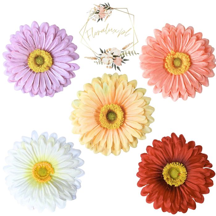 KWIAT GERBERY Żółta gerbera Główka kwiatowa jak żywa Do Bukietu 12szt