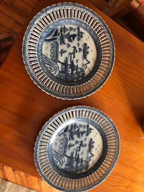 Par de pratos porcelana chinesa United Wilson 1897