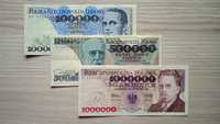 Banknoty PRL 100.000 zł 500.000 zł 1.000.000 zł 
.