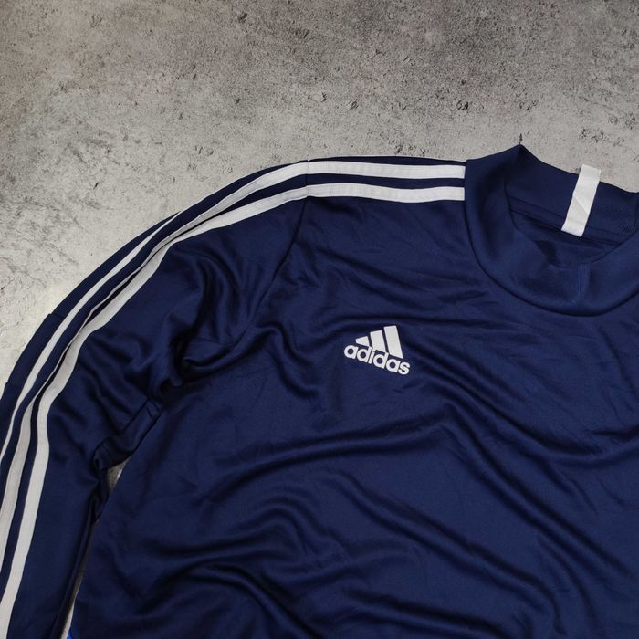 MĘSKA Sportowa Bluzka Długi Rękaw Adidas Granatowa 3 Paski Climacool