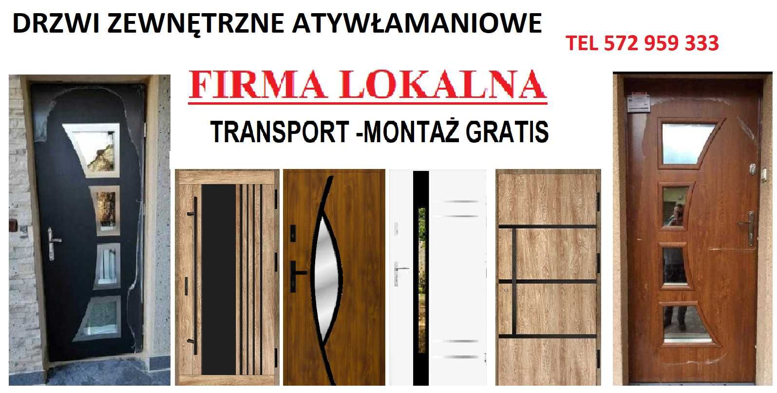 WEWNĄTRZKLATKOWE drzwi wejściowe do BLOKU z Montażem- zewnętrzne