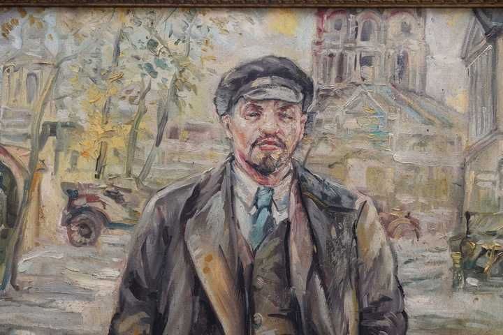 WŁODZIMIERZ LENIN Rosyjskie Malarstwo stary obraz