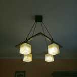 Lampa wisząca szklane klosze kostka