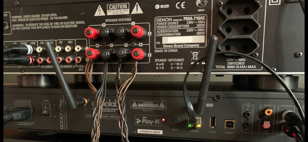 Odtwarzacz sieciowy Audiolab 6000N + Wzmacniacz Denon PMA-710 AE