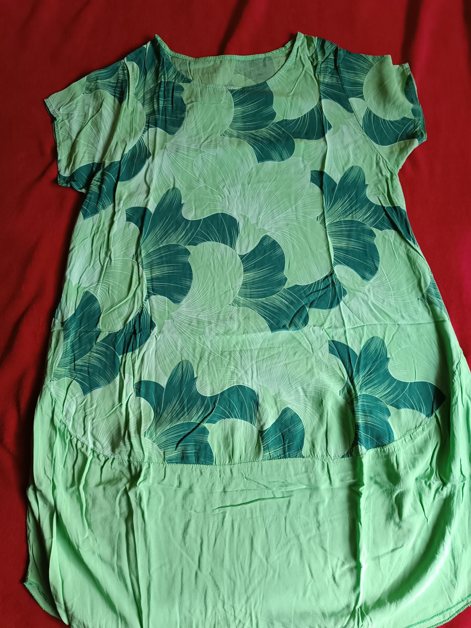 Sukienka letnia zielona z krótkim rękawem