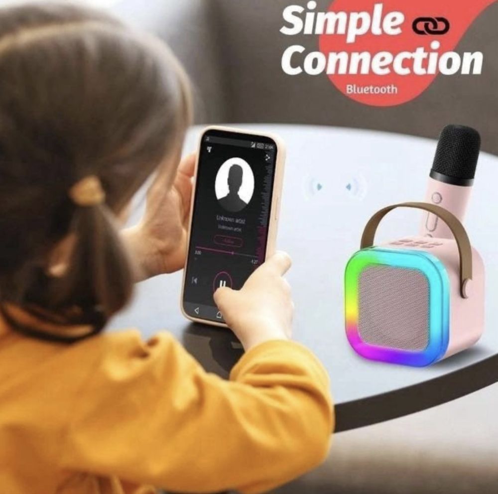Колонка караоке з підсвіткою і мікрофоном Bluetooth