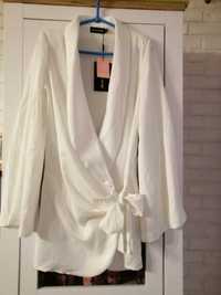 Biała tunika, bluzka oversize "Prettylittlething" Nowa