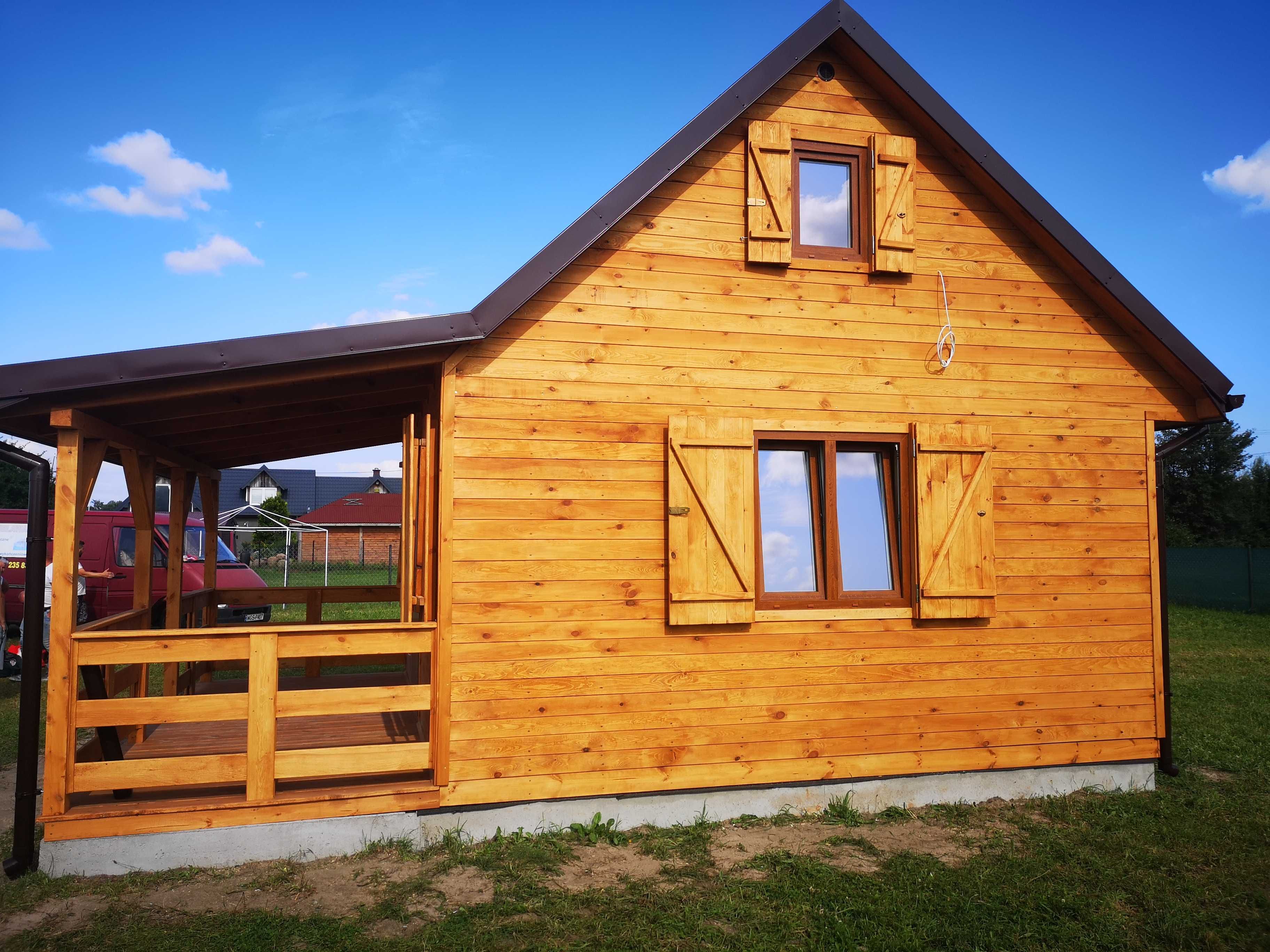 Domek letniskowy drewniany 5m x 5m plus 2m taras