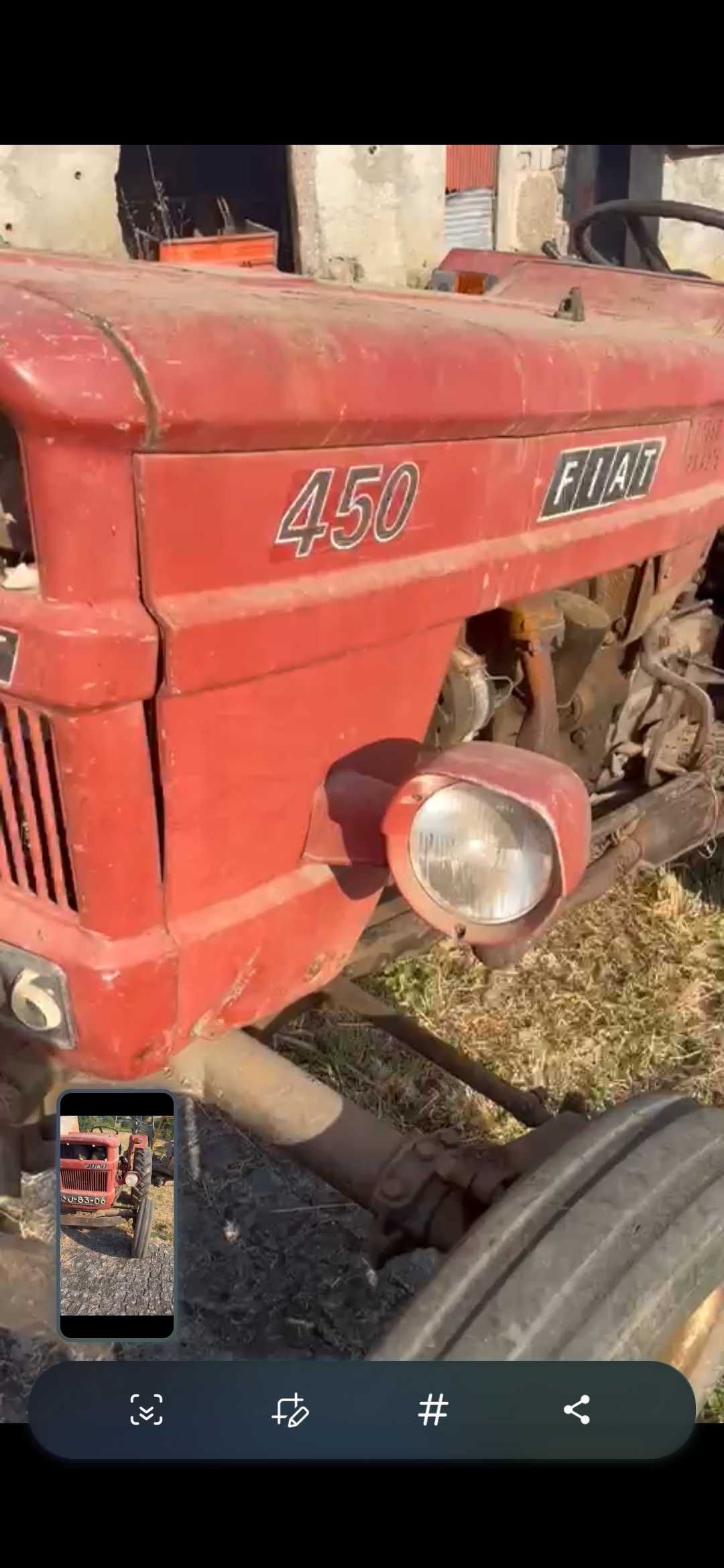 Trator Fiat 450 com alfaias