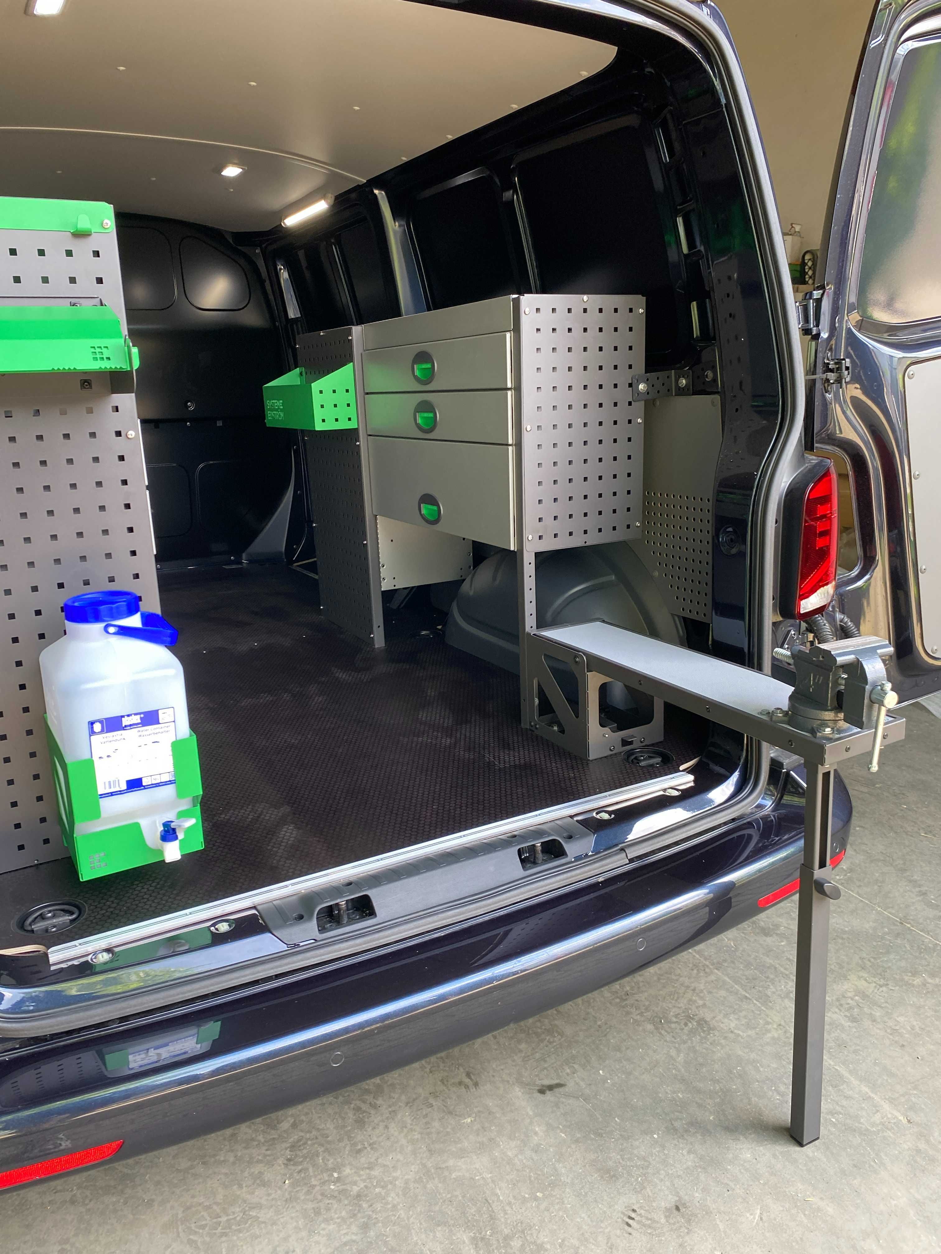 Zabudowa serwisowa warsztatowa regały bus szafki Master Ducato Crafter