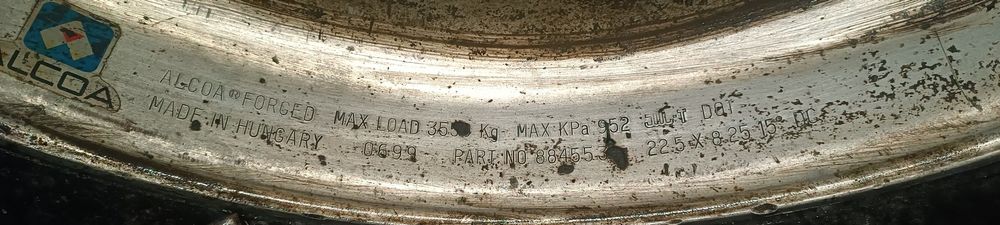 Легкосплавні диски, алюмінієві ALCOA FORGED 22.5 x 8.25 15° DC