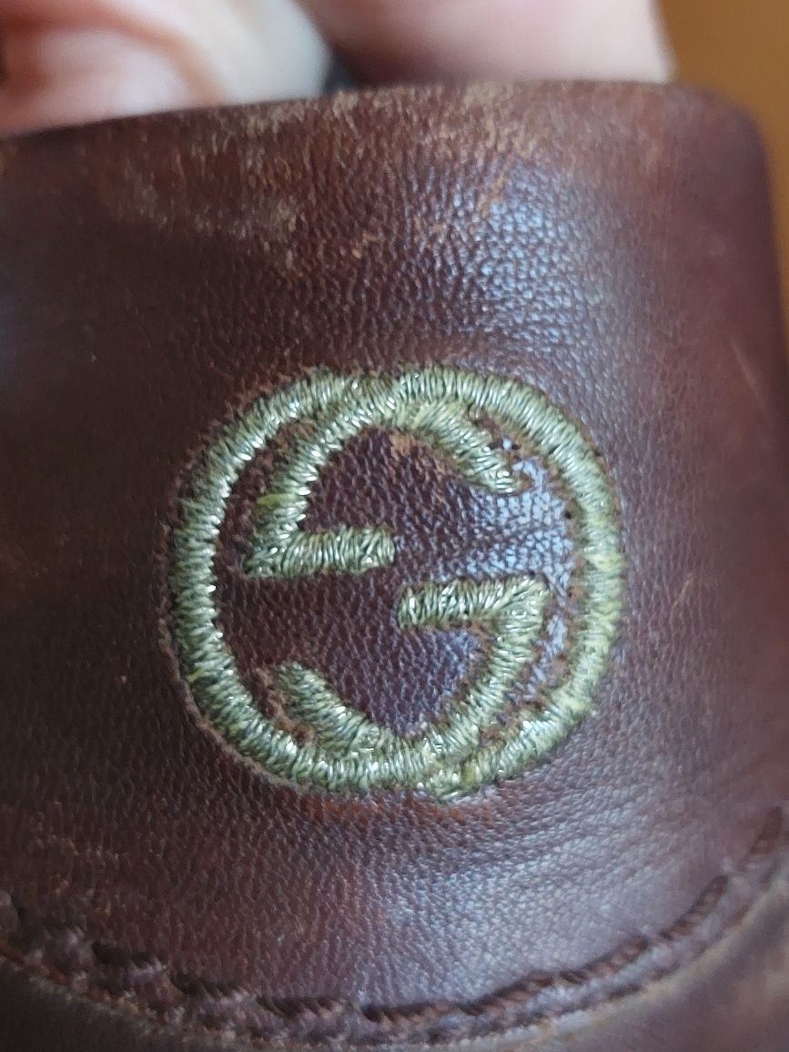 Gucci Mokasyny buty vintage  skóra Unisex 41