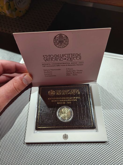 Vaticano 2€  150 anos da morte de Alessandro Manzoni 2023