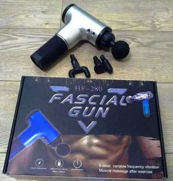 Массажёр вибро Fascial Gun для мышц с насадками