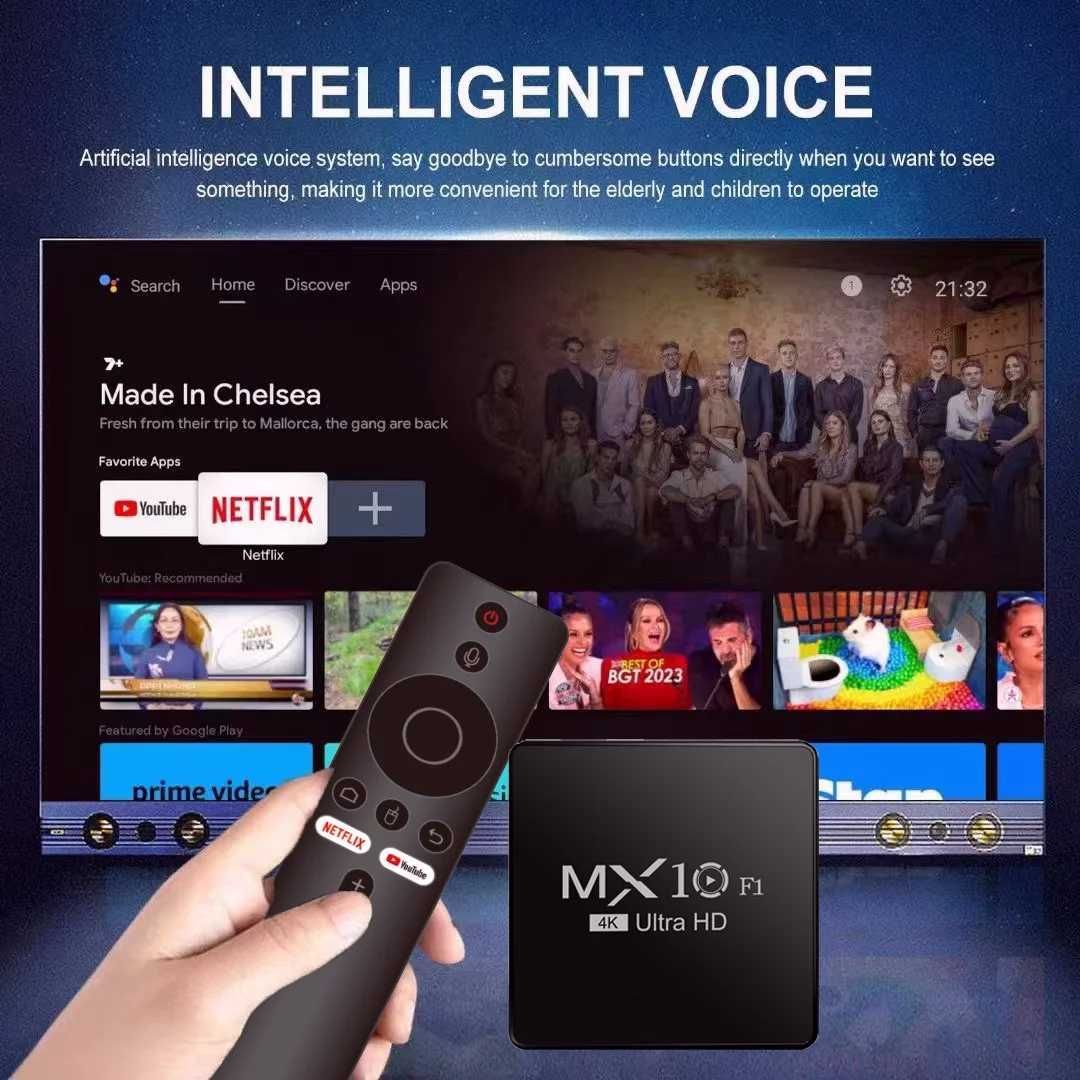 Cмарт приставка TV8 8K 4/64 Android 14 ATV SLIMBOX Пульт c голос