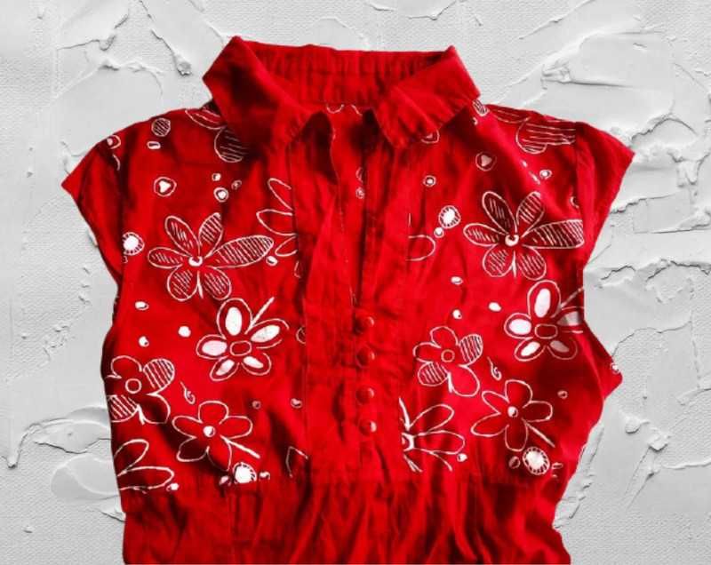 Bluzka koszula ciążowa S/36 wiązanie i ściągacz zapinana #758