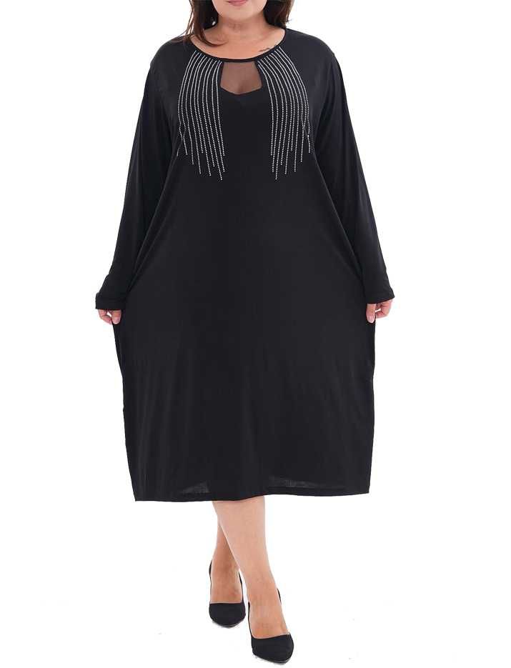 nowa Wieczorowa sukienka cekiny RINI 48/50/52 3xl 4xl bordo