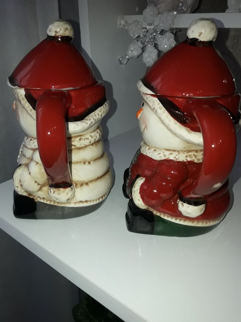 Кружка керамическая фигурная с крышкой
Снеговики