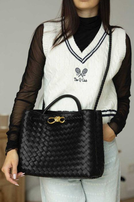 Сумка-тоут Bottega Veneta Andiamo з чорної шкіри.Сумка Ботега.ЛЮКС