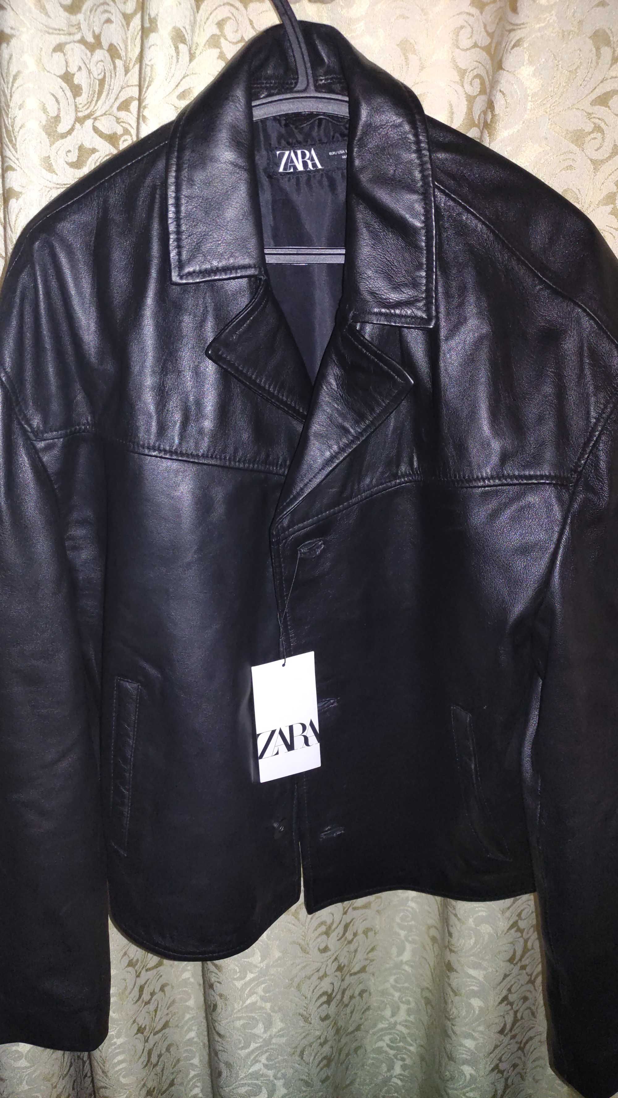 Zara Leather Jacket | Шкіряна куртка з натуральної шкіри | Бренд Zara