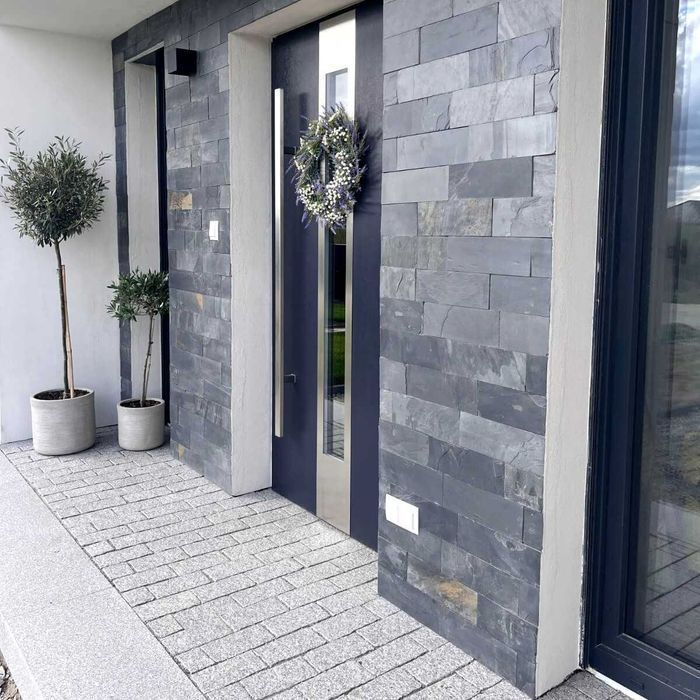 Czarny Łupek Black Slate Elewacja Panel Elewacyjny 30x10 fasada