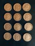Moedas de 50 centavos de alpaca