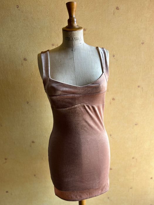 Forever 21 sukienka welurowa pudrowy róż L