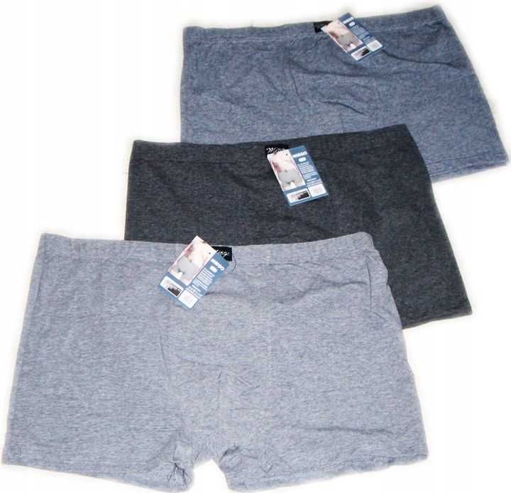 Bokserki majtki męskie 2XL 3XL 4XL 5XL 6XL szary bawełna szt.3!