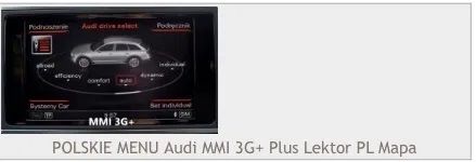 Audi polskie menu język polski MMI 3G+ 3G 2G DX FIS RNS A3 A4 A5 A6 A8