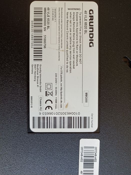 Grundig VLE 6520 BL na czesci