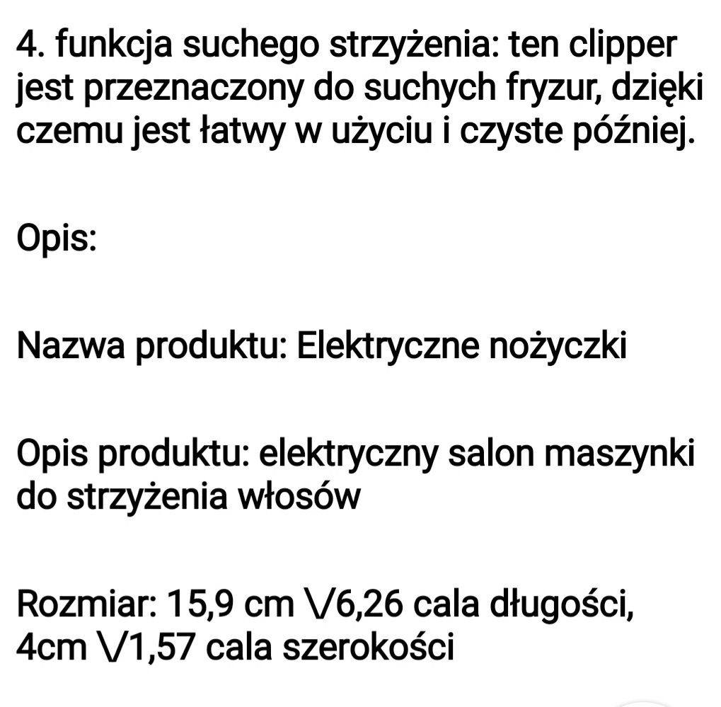 Maszynka do strzyżenia na USB