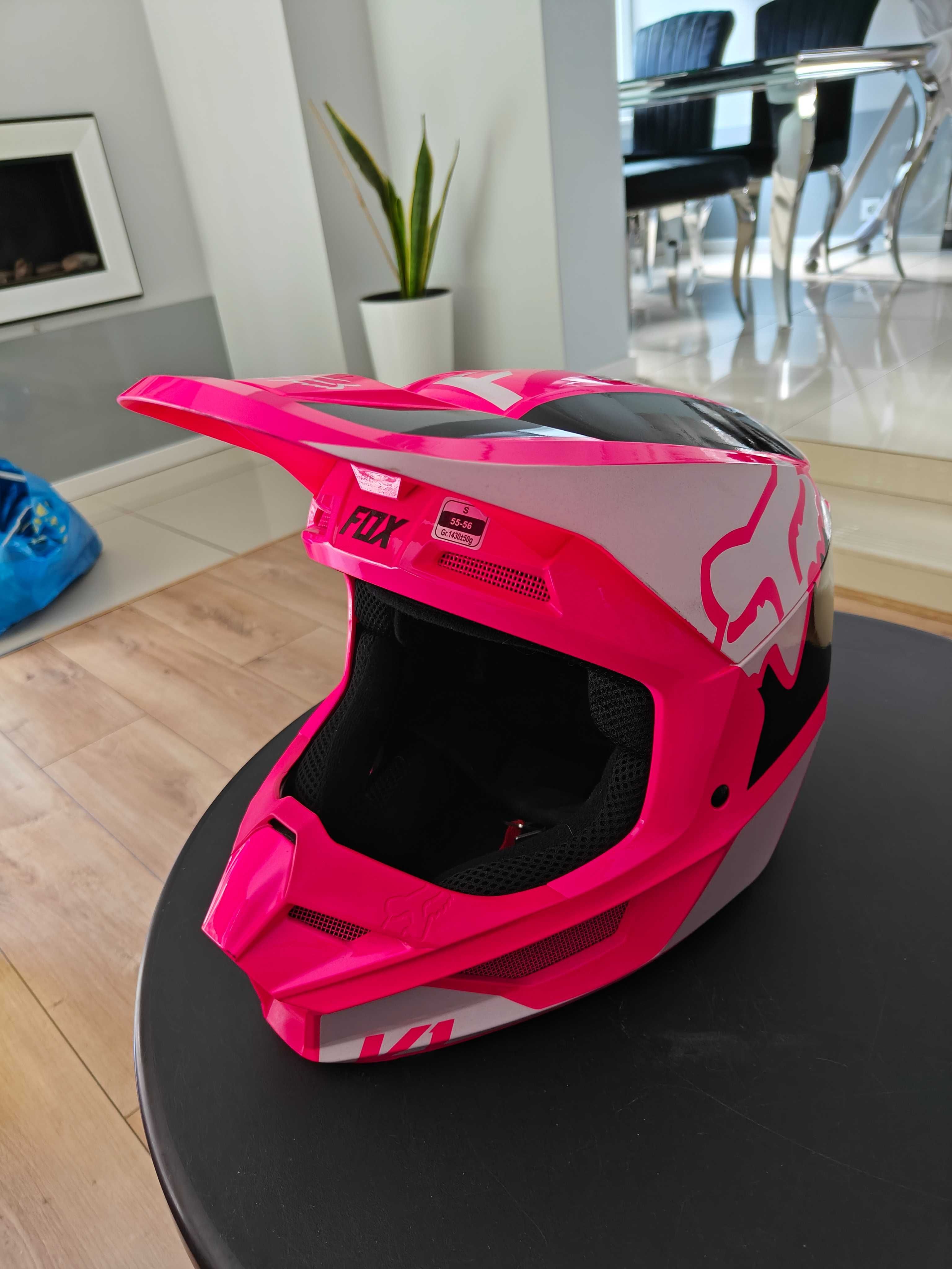 Kask Fox v1 motocross różowe rozmiar s