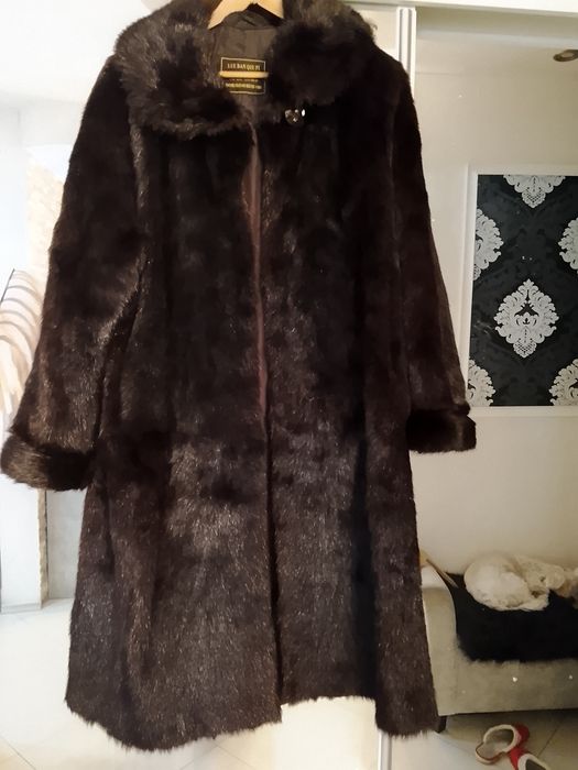 Futro z norek naturalne czekoladowe