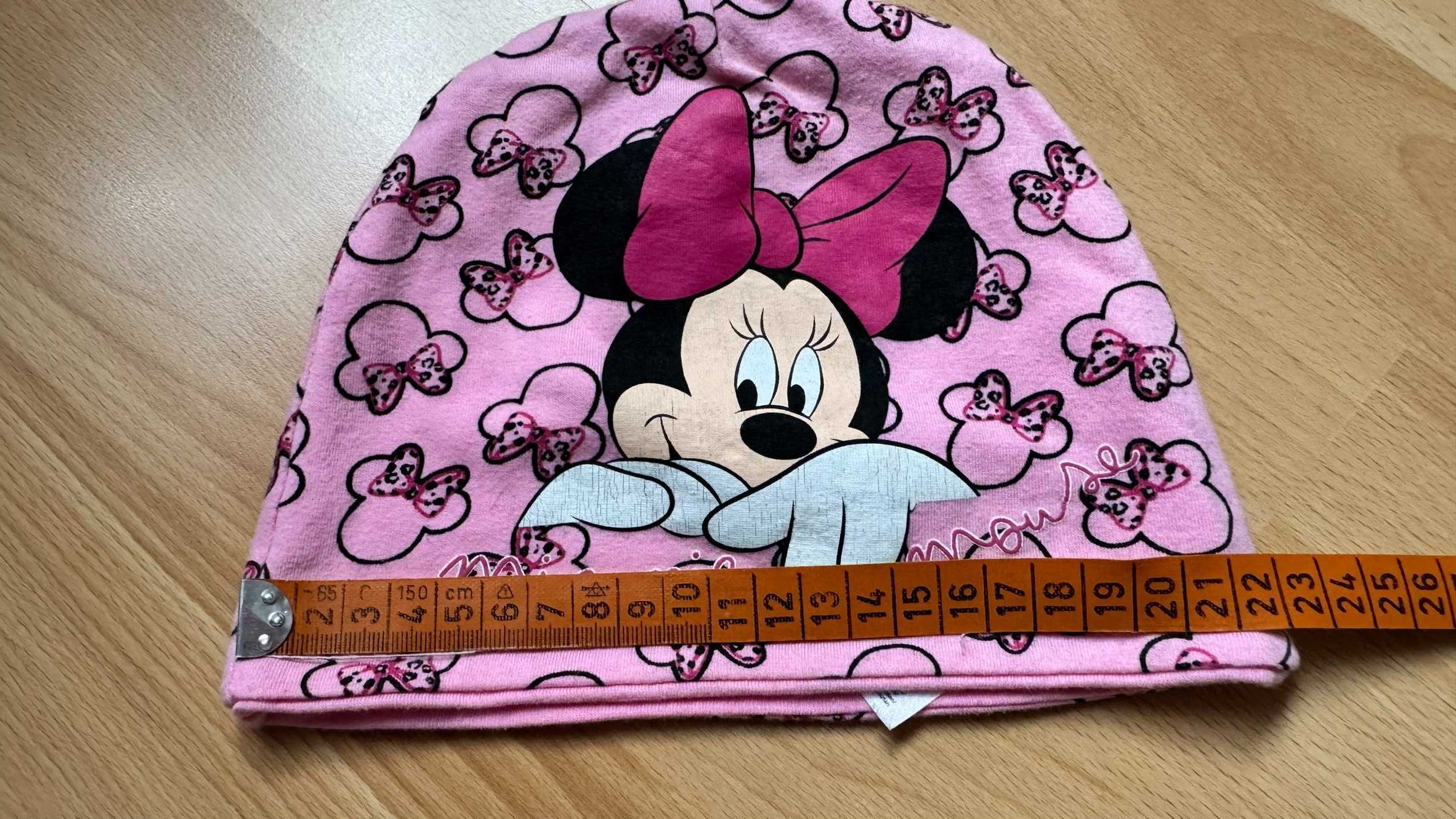 Śliczna cienka czapeczka z Minnie rozmiar 86-92cm