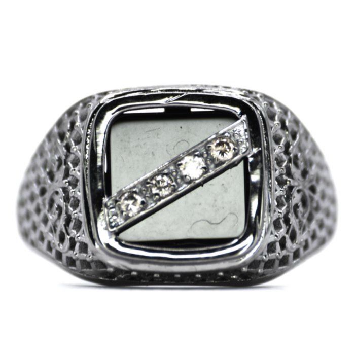 Anel Platina Diamante Natural - Ónix Royal Black